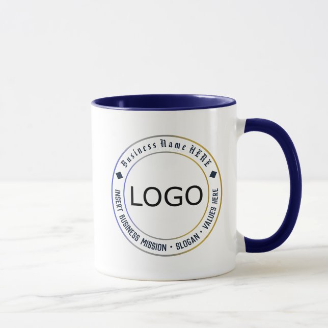 Taza Logotipo corporativo personalizado, nombre, misión (Derecha)