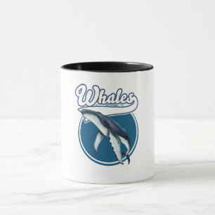 Taza Logotipo de ballena de dibujos animados