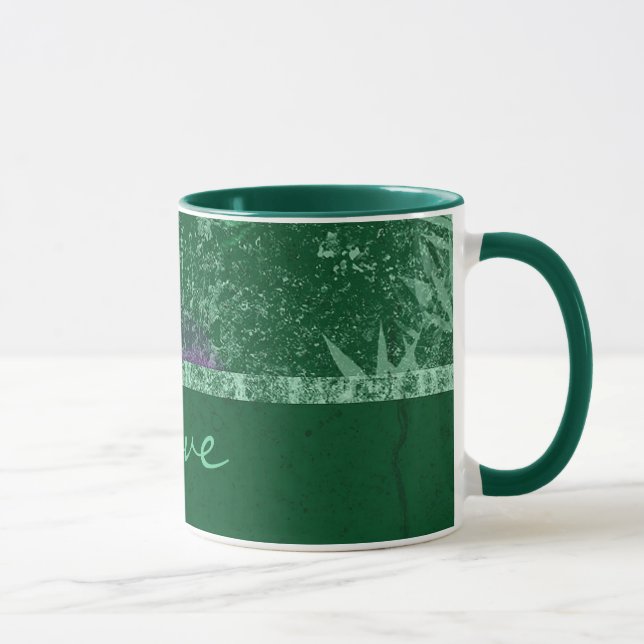 Taza Logotipo de cerámica de "amor" verde tóxico avatar (Derecha)