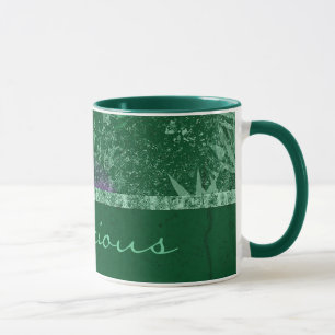 Taza Logotipo de cerámica verde "delicioso"