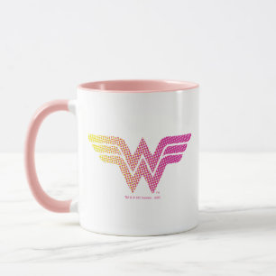 Taza Logotipo de degradado de semitonos rosados de muje