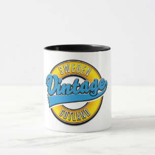 Taza logotipo de estilo vintage de Gotland Suecia