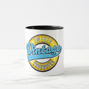 Taza logotipo de estilo vintage de Kronoberg Suecia