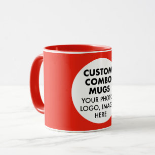Taza Logotipo de foto de marco redondo Combo personaliz