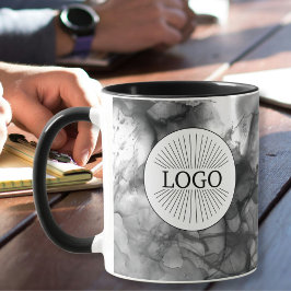 Taza Logotipo de negocios personalizado Blanco y negro