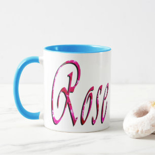 Taza Logotipo de nombre femenino Rosa,