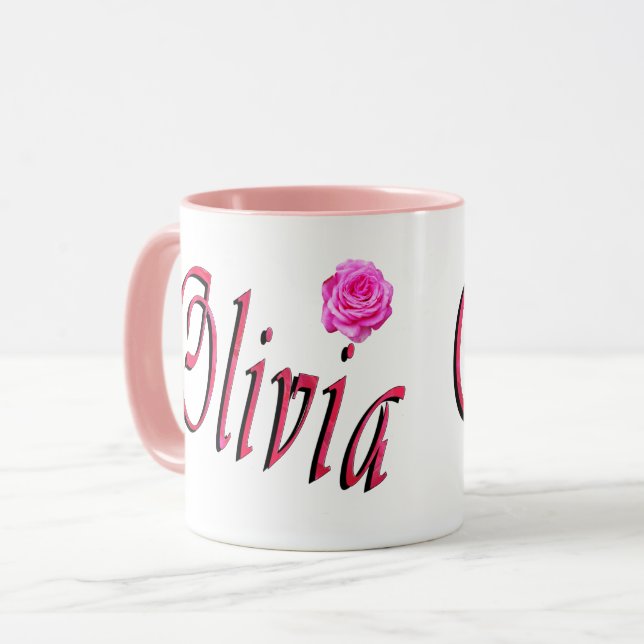 Taza Logotipo de nombre Olivia, (Anverso izquierdo)