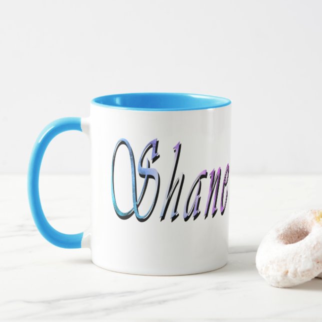 Taza Logotipo de nombre Shane, (Con donut)