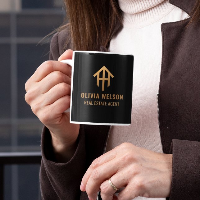 Taza Logotipo de personalizado Agente inmobiliario Gold (Subido por el creador)