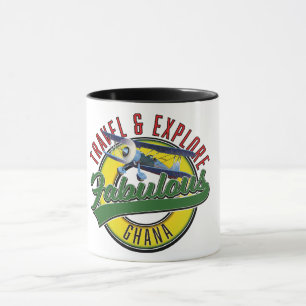 Taza logotipo de Viaja explora el fabuloso Ghana