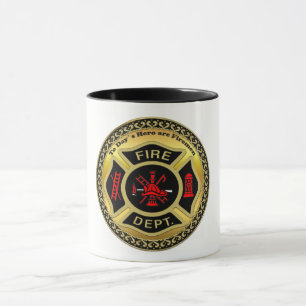 Taza Logotipo del Departamento de Bomberos: Insignia ne