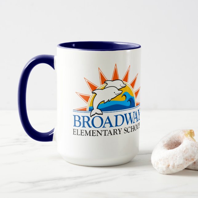 Taza Logotipo del logotipo de la escuela primaria de Br (Con donut)