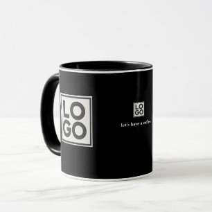 Taza Logotipo Empresarial Personalizado Negro