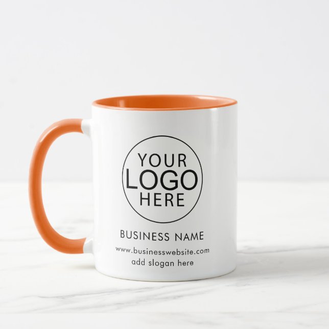 Taza Logotipo Empresarial Personalizado Simple (Izquierda)