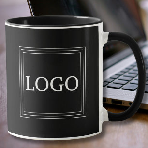 Taza Logotipo negrita mínimo Negro