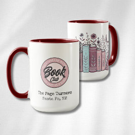 Taza Logotipo personalizado del club de lectura y flora