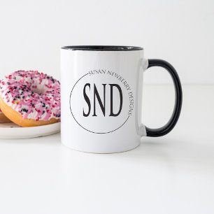 Taza Logotipo personalizado simple para negocios