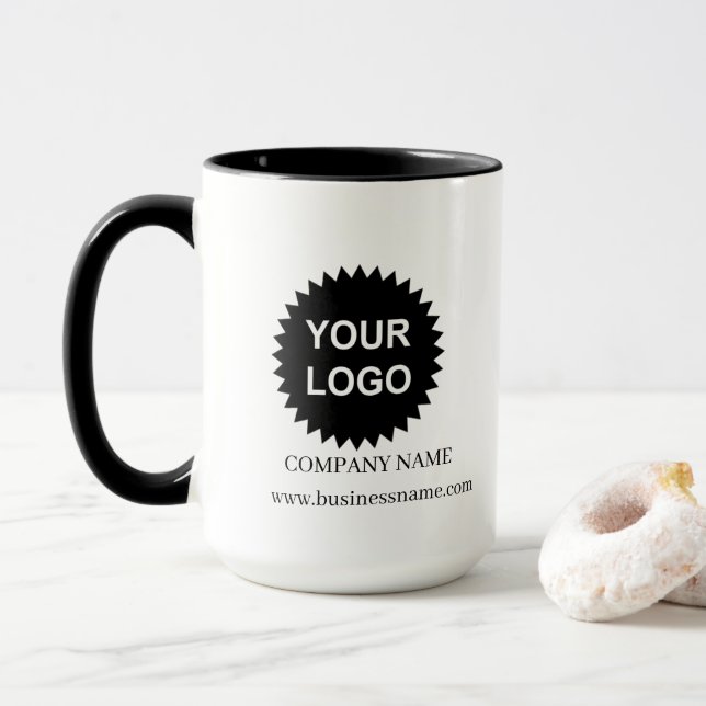 Taza Logotipo promocional para empresas personalizadas (Con donut)