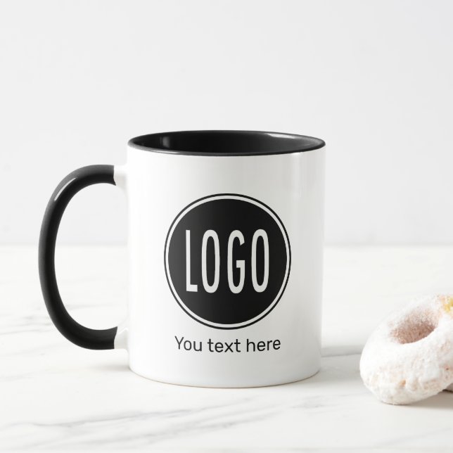 Taza Logotipo promocional para empresas personalizadas, (Con donut)