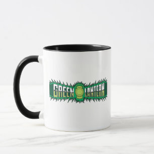 Taza Logotipo verde de la linterna - llamas verdes