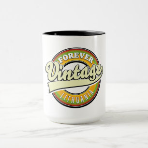 Taza Logotipo vintage de Lituania para siempre.