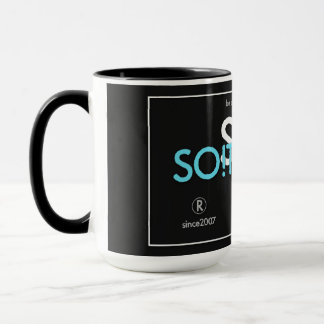 Taza ¡Logotipos y líneas de etiqueta de SO!Trouble en c