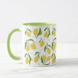 Taza Lograda Mug Verde Amarilla de Limón