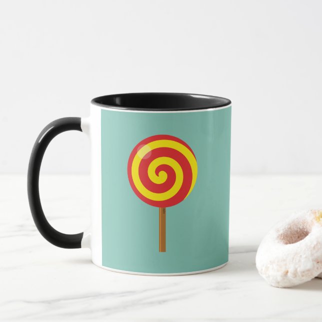 Taza Lollipop rojo espiral (Con donut)