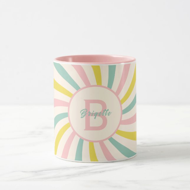Taza "Lollypop Vibes", remolino pastel retro (Centro)