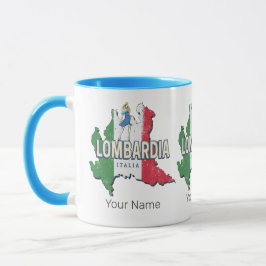 Taza Lombardía Italia Retro Región Mapa de recuerdos de