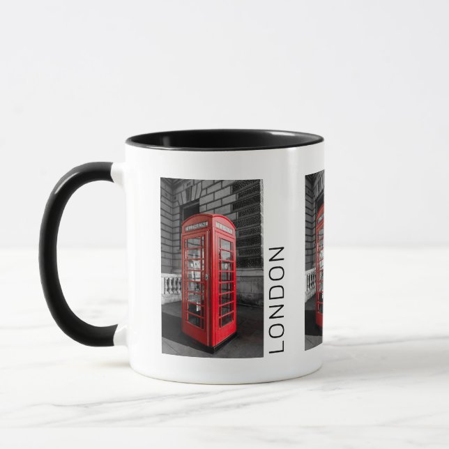 Taza London Vintage Phone Box UK Retro Teléfono (Izquierda)