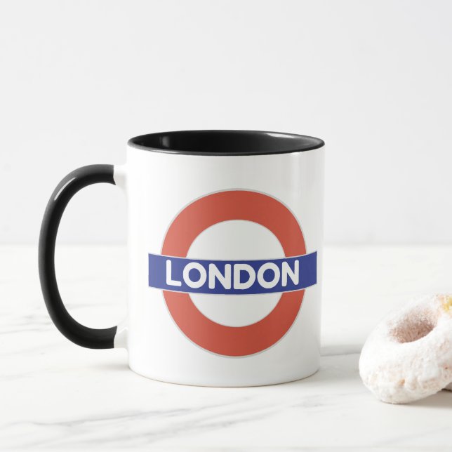 Taza Londres, con bandera de la unión (Con donut)