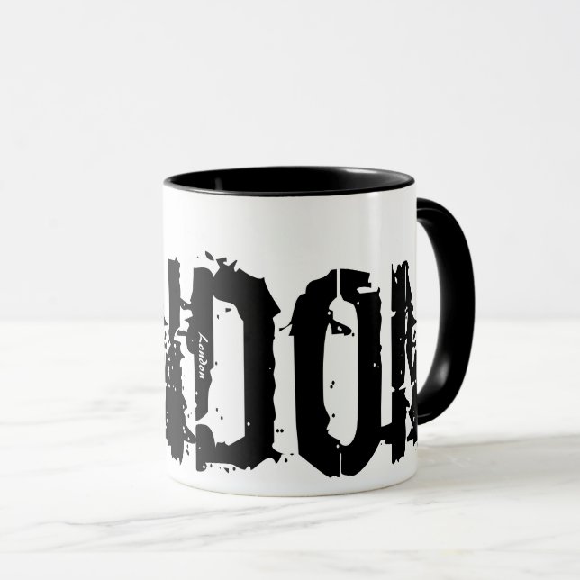 Taza Londres - Estilo Urbano Guay - Mug Blanco Y Negro (Anverso derecho)