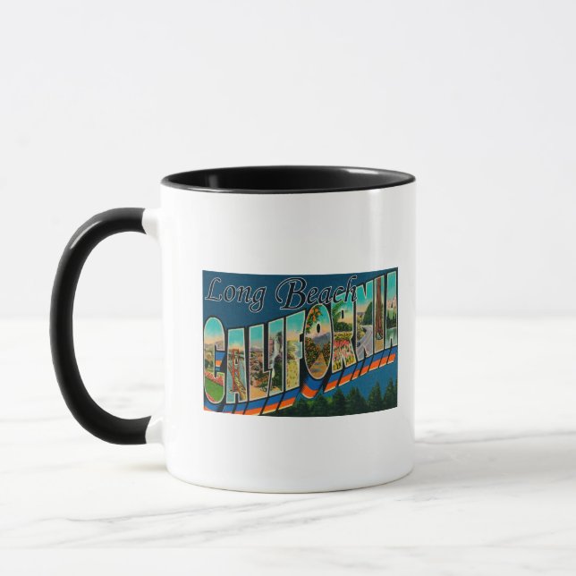 Taza Long Beach, California - Escenas de letras grandes (Izquierda)