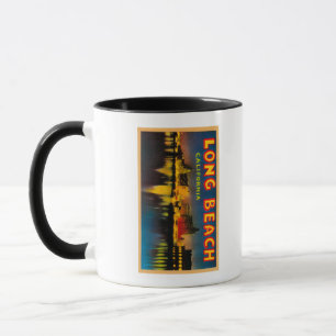 Taza Long Beach, California - Escenas de letras grandes