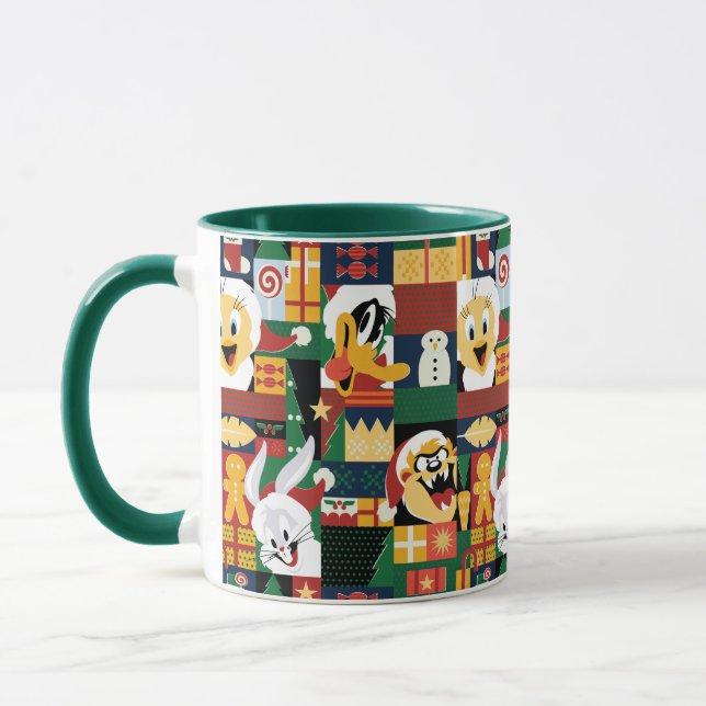 Taza LOONEY TUNES™Patrón de bloques de vacaciones (Izquierda)