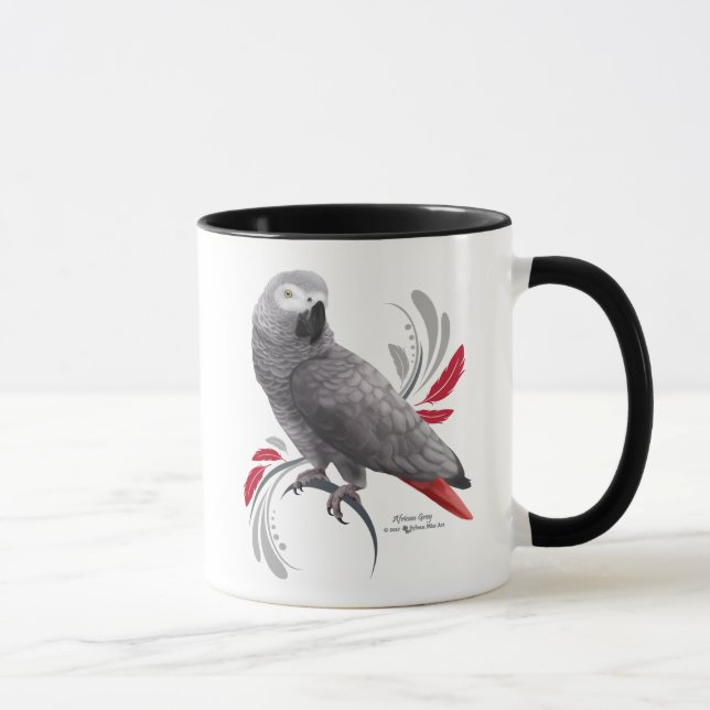 Taza Loro del gris africano (Derecha)