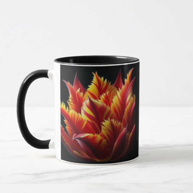 Taza Loro Tulip Floral rojo y amarillo (Izquierda)