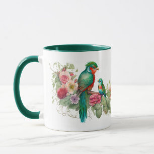 Taza Loro Verde y Bebé