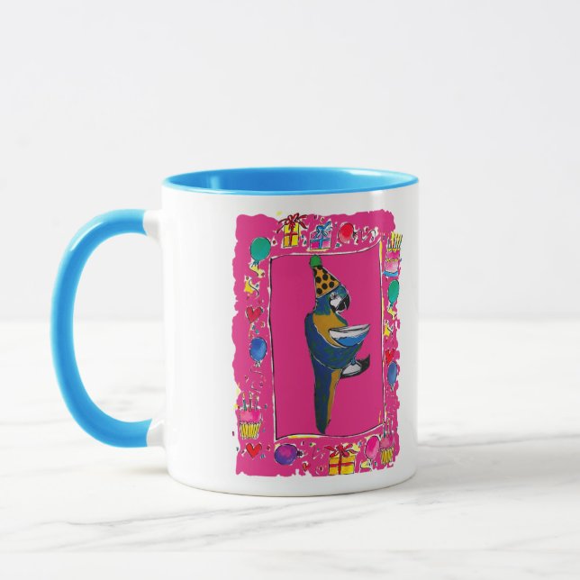 TAZA LOROS DE CUMPLEAÑOS (Izquierda)