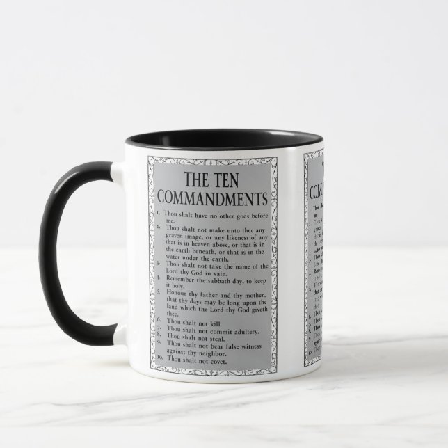 Taza Los 10 Mandamientos Mug De Dos Tonos (Izquierda)