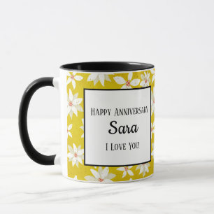Taza Los acentos rojos de los puntiagudos blancos amari