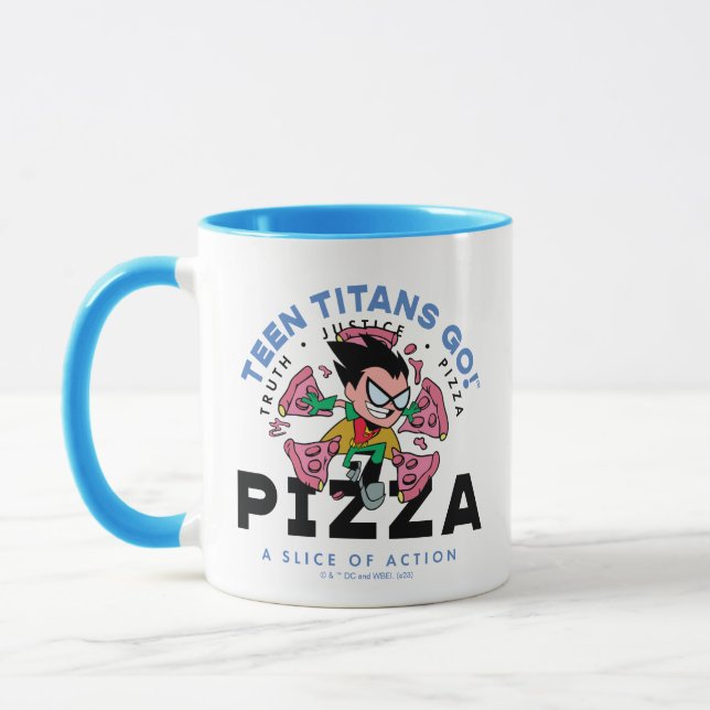 Taza ¡Los adolescentes se van! Robin "Truth Justice Piz (Izquierda)