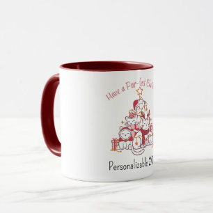 Taza Los amantes de los gatos tienen una Navidad pur-fe