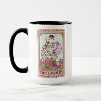 Taza Los amantes de Tarot Card Funny Skeleton Pareja Ta