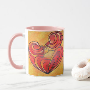 Taza Los Amantes Del Beso Y Sus Cuerpos Forman Un Coraz