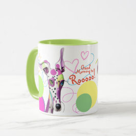 Taza Los amantes del perro de Greyhound adoran el arte