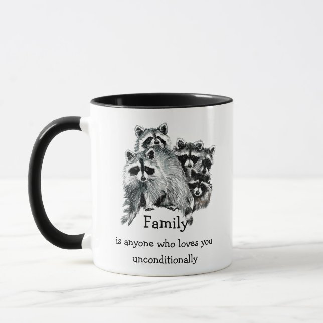 Taza Los amigos de Raccoon Family aman a los Navidades  (Izquierda)