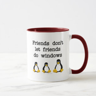Taza Los amigos no dejan a amigos hacen ventanas