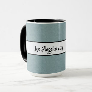 Taza Los Angeles City Elegant Black Gray Ringer 15oz